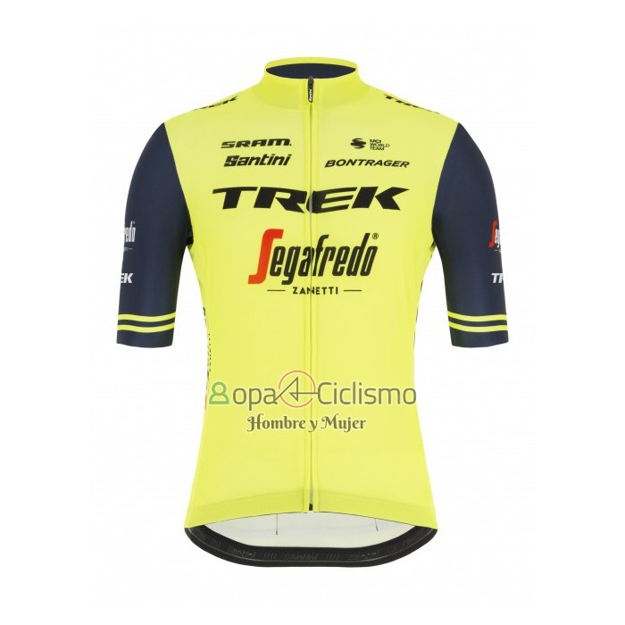Trek Segafrojoo Ropa Ciclismo Culotte Corto 2021 Mangas Cortas AMarillo Profundo Azul